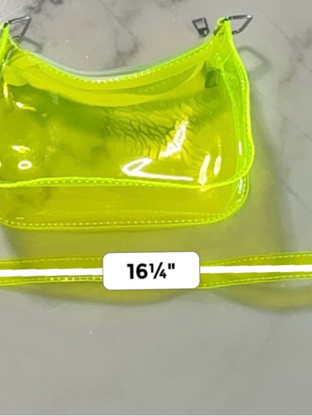 Neon Yellow Clear Jelly Event Shoulder Bag - Picture 5 of 11